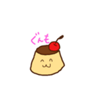 スポーツ好きなプリンのシンプルスタンプ（個別スタンプ：1）