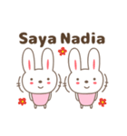 Cute rabbit stickers name, Nadia（個別スタンプ：1）