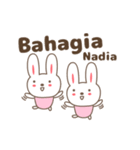 Cute rabbit stickers name, Nadia（個別スタンプ：4）