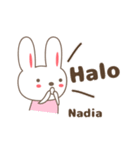 Cute rabbit stickers name, Nadia（個別スタンプ：5）