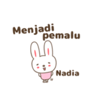 Cute rabbit stickers name, Nadia（個別スタンプ：11）