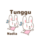 Cute rabbit stickers name, Nadia（個別スタンプ：12）