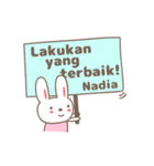 Cute rabbit stickers name, Nadia（個別スタンプ：14）