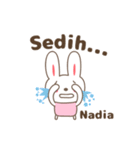 Cute rabbit stickers name, Nadia（個別スタンプ：15）