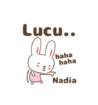 Cute rabbit stickers name, Nadia（個別スタンプ：18）