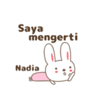Cute rabbit stickers name, Nadia（個別スタンプ：20）