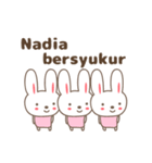 Cute rabbit stickers name, Nadia（個別スタンプ：21）