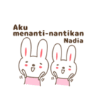 Cute rabbit stickers name, Nadia（個別スタンプ：22）