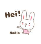 Cute rabbit stickers name, Nadia（個別スタンプ：24）