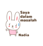 Cute rabbit stickers name, Nadia（個別スタンプ：25）