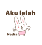 Cute rabbit stickers name, Nadia（個別スタンプ：30）
