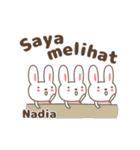 Cute rabbit stickers name, Nadia（個別スタンプ：36）
