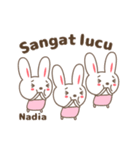 Cute rabbit stickers name, Nadia（個別スタンプ：37）