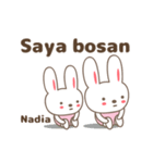 Cute rabbit stickers name, Nadia（個別スタンプ：38）
