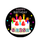 6月生まれの誕生日ケーキ☆日付入り（個別スタンプ：25）
