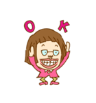 おかっぱメガネ娘ちゃーちゃん！（個別スタンプ：16）