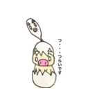 たまごのからをかぶったぶたさん（個別スタンプ：6）