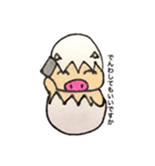 たまごのからをかぶったぶたさん（個別スタンプ：19）
