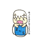たまごのからをかぶったぶたさん（個別スタンプ：21）