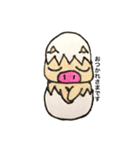 たまごのからをかぶったぶたさん（個別スタンプ：29）