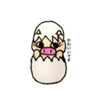 たまごのからをかぶったぶたさん（個別スタンプ：36）