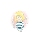 ボーダー服のおんなのこ（個別スタンプ：1）