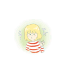 ボーダー服のおんなのこ（個別スタンプ：3）