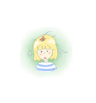 ボーダー服のおんなのこ（個別スタンプ：7）