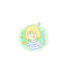 ボーダー服のおんなのこ（個別スタンプ：21）