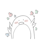 ゆるゆるペンギンしろ（個別スタンプ：3）