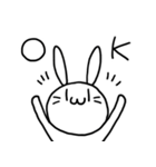 仲いいあの子に白うさぎ（個別スタンプ：1）