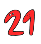 カラフル数字スタンプ（個別スタンプ：21）