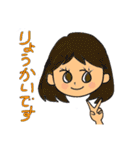 女子の挨拶スタンプ（個別スタンプ：8）
