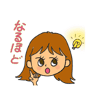 女子の挨拶スタンプ（個別スタンプ：9）
