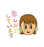 女子の挨拶スタンプ（個別スタンプ：10）