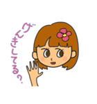 女子の挨拶スタンプ（個別スタンプ：12）