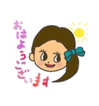 女子の挨拶スタンプ（個別スタンプ：13）