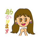 女子の挨拶スタンプ（個別スタンプ：26）