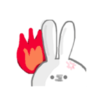 無表情うさぎのしろ（個別スタンプ：7）
