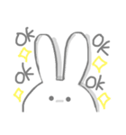 無表情うさぎのしろ（個別スタンプ：8）