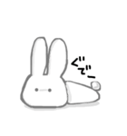 無表情うさぎのしろ（個別スタンプ：10）