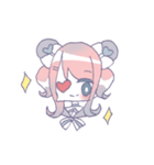 女の子と仲良しウサギ（個別スタンプ：2）