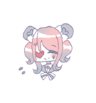 女の子と仲良しウサギ（個別スタンプ：3）