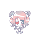 女の子と仲良しウサギ（個別スタンプ：4）