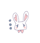 女の子と仲良しウサギ（個別スタンプ：5）