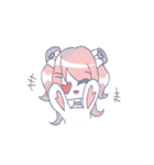女の子と仲良しウサギ（個別スタンプ：11）