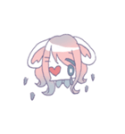女の子と仲良しウサギ（個別スタンプ：13）