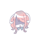 女の子と仲良しウサギ（個別スタンプ：14）