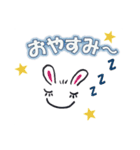 可愛いうさぎの”ぷちふうり”ごあいさつ編（個別スタンプ：3）