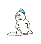 シュールなとけた雪だるま（個別スタンプ：22）